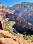 Views of Zion Canyon from the landing are spectacular.